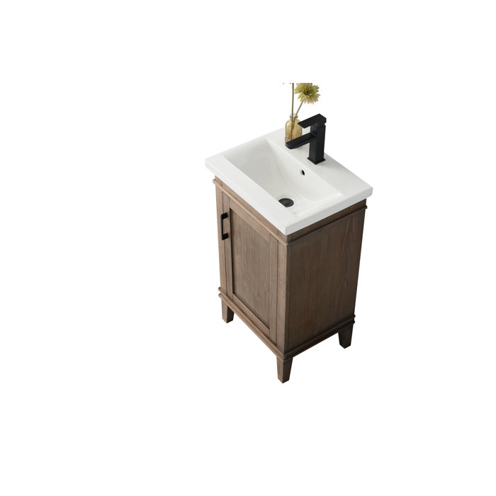 Everly Quinn Reynaldo 20'' Single Bathroom Vanity with Ceramic Top & Reviews Wayfair